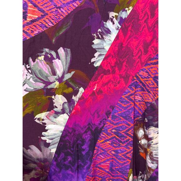 Soft Surroundings Maxi Dress Large PETITE Patchwork Floral Geometric - Picture 4 of 9